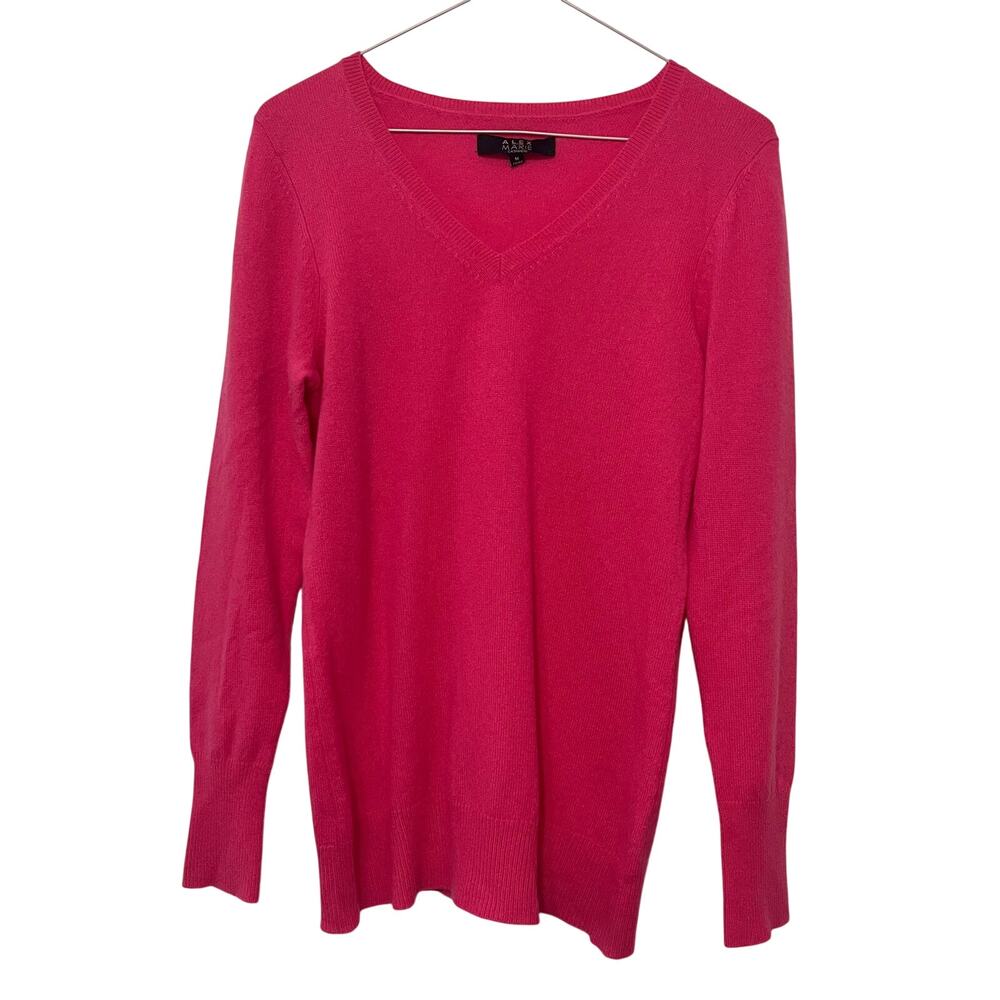 Alex Marie Cashmere Sweater Womens Medium Pink Preppy Quiet Luxury Pullover Knit